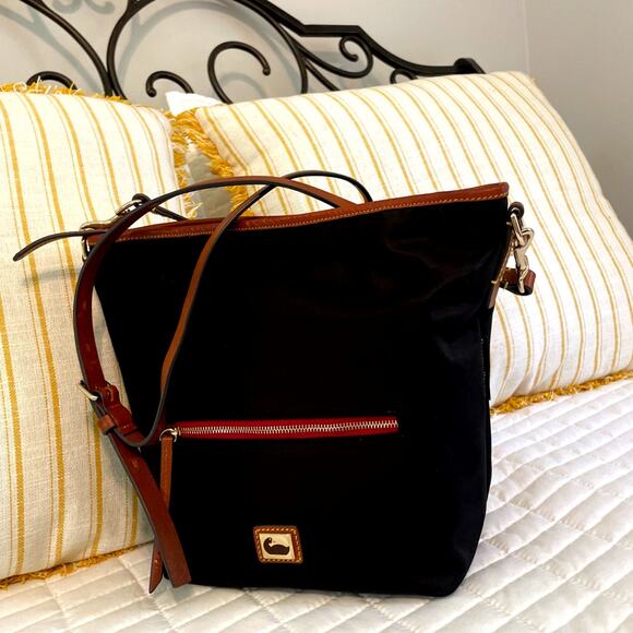 Dooney & Bourke Wayfarer Small Hobo Black Nylon Crossbody - Picture 1 of 10